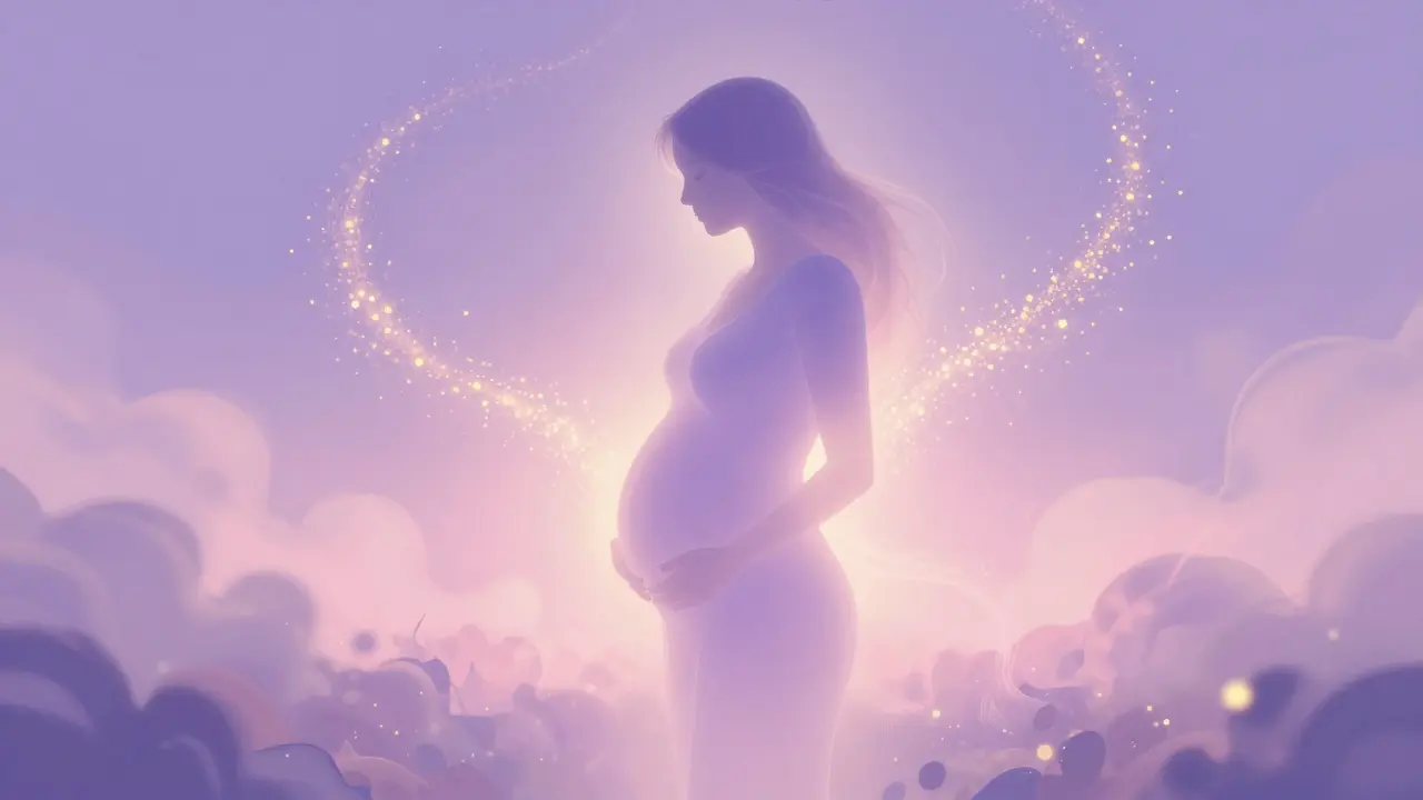 Abstraktní ilustrace emočního uzdravení a hormonální rovnováhy